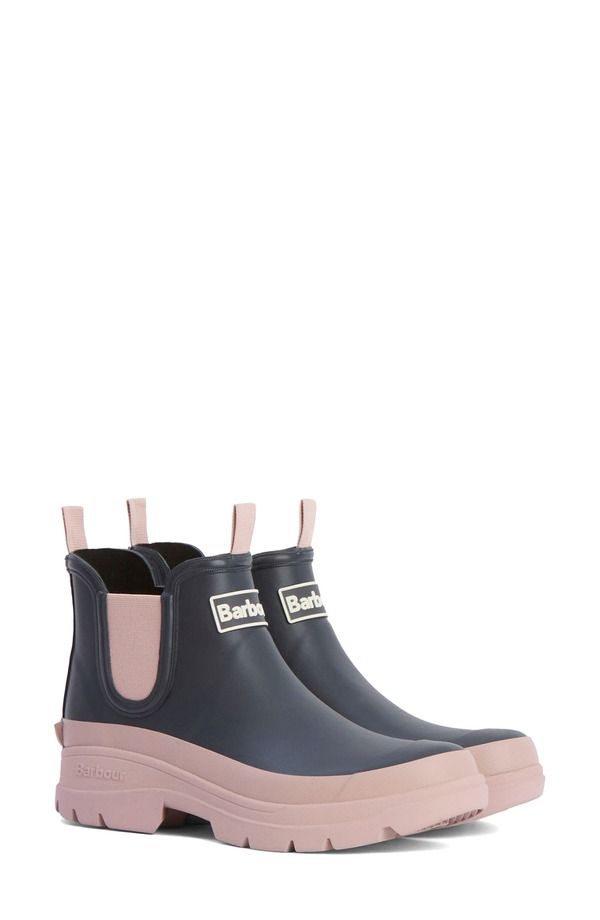 バブアー レディース シューズ ブーツ・レインブーツ チェルシー Barbour Nimbus Waterproof Chelsea Rain Boot Dusky Grey Gardenia Pink グレー