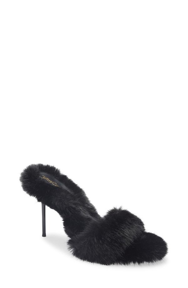 ジェフリー キャンベル レディース シューズ ヒール サンダル Jeffrey Campbell Big Mama Faux Fur Sandal Black ブラック