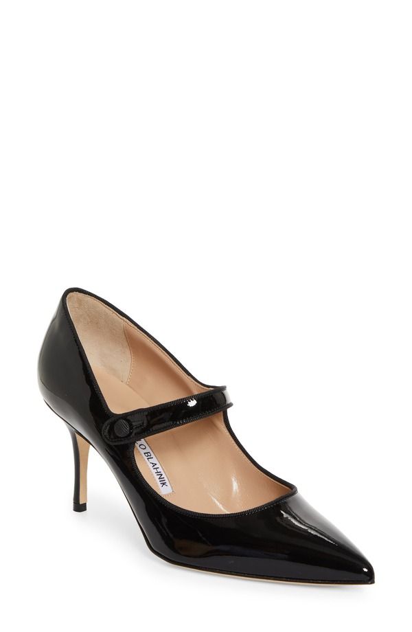 マノロ ブラニク レディース シューズ パンプス Manolo Blahnik Camparinew Pointed Toe Mary Jane Pump Black ブラック