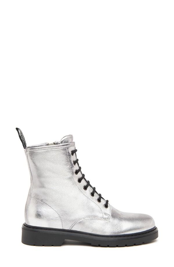 ネーロ ジャルディーニ レディース シューズ ブーツ・レインブーツ NeroGiardini Clean Combat Boot Silver シルバー