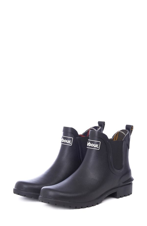 バブアー レディース シューズ ブーツ・レインブーツ チェルシー Barbour Wilton Chelsea Rain Boot Black ブラック