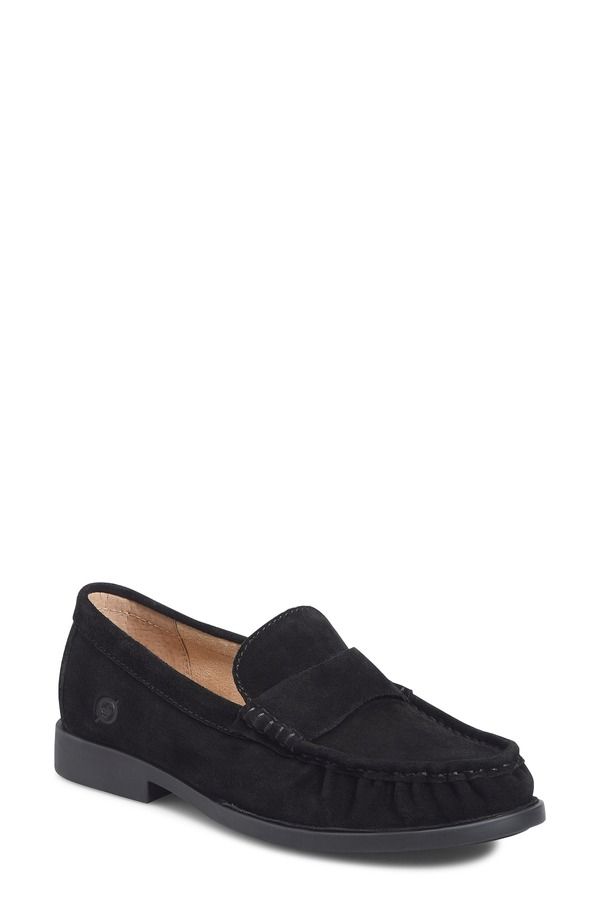 バーン レディース シューズ スリッポン・ローファー Brn Maris Loafer Black Suede ブラック