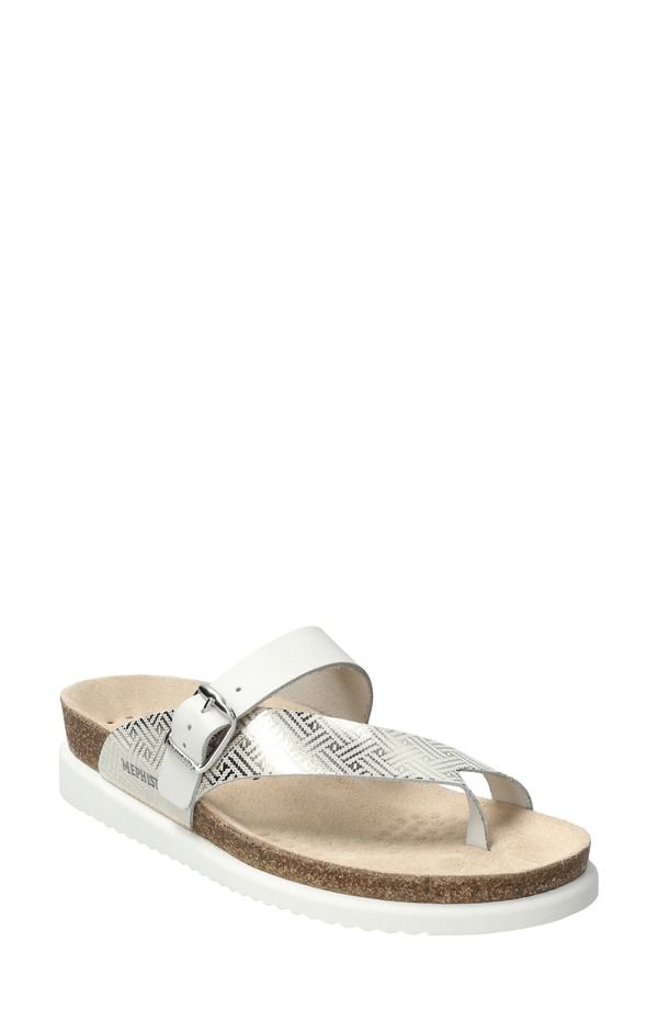 メフィスト レディース シューズ ヒール サンダル Mephisto Helen Mix Toe Loop Sandal Silver Helios シルバー
