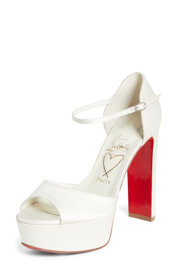クリスチャン・ルブタン レディース シューズ サンダル プラットフォーム サテン シルク Christian Louboutin Sandaloo Silk Satin Platform Sandal W446 IvoryLin Snow アイボリー