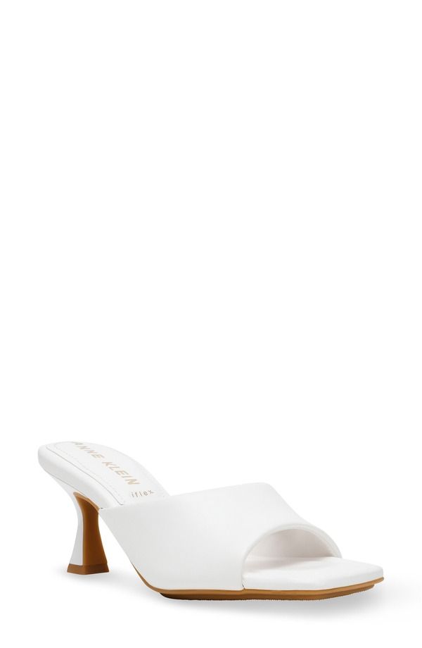 アンクライン レディース シューズ ヒール サンダル Anne Klein Jerilyn Slide Sandal White Smooth ホワイト