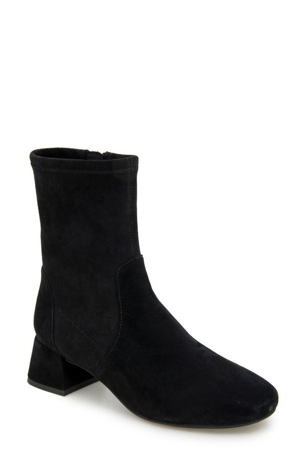 ジェントルソウルズ レディース シューズ ブーツ・レインブーツ ヒール Gentle Souls Elbert Block Heel Bootie Black Suede ブラック
