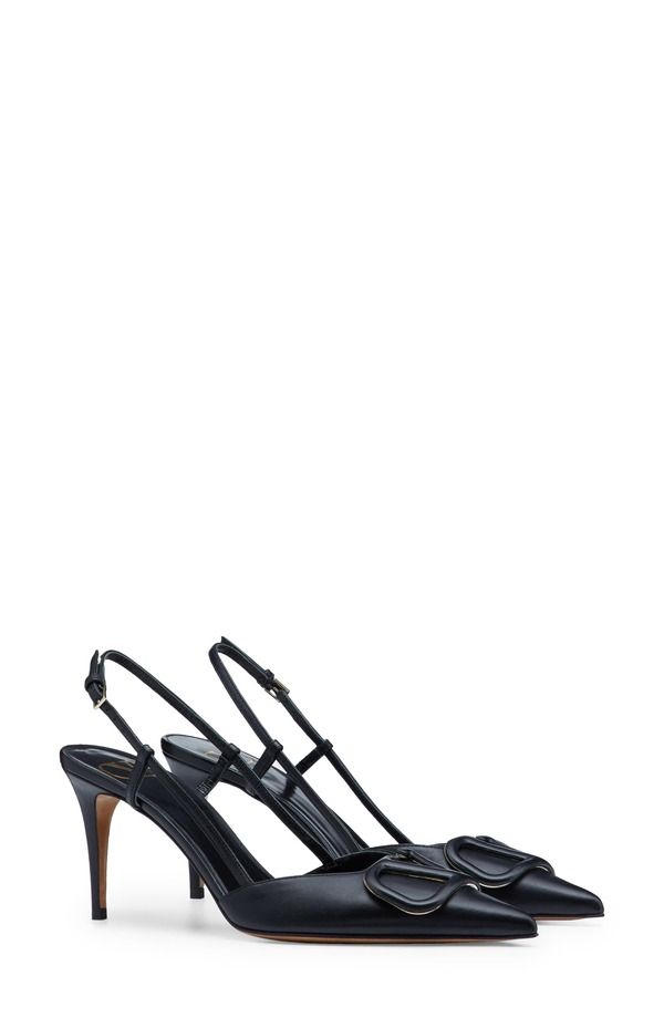ヴァレンティノ レディース シューズ パンプス ロゴ Valentino Garavani VLOGO Pointed Toe Slingback Pump Nero