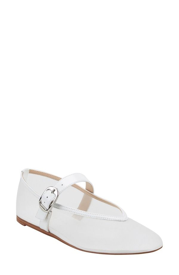 マーク・フィッシャー レディース シューズ パンプス メッシュ Marc Fisher LTD Godina Mesh Mary Jane Flat White ホワイト