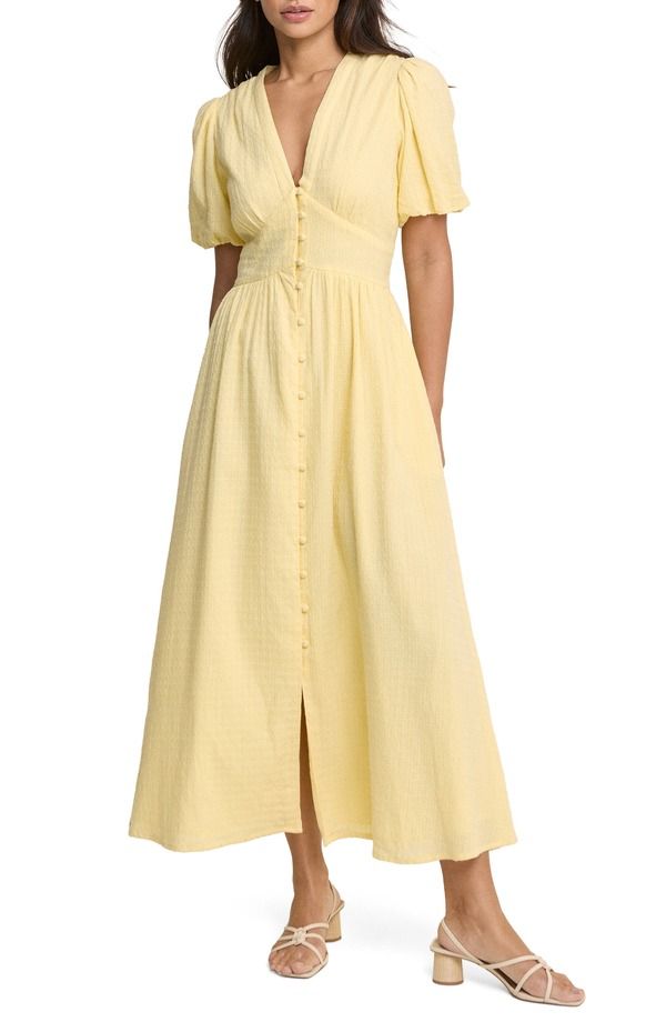 ノーバディーズ チャイルド レディース トップス ワンピース ミディ コットン Nobodys Child Starlight Cotton Midi Dress Yellow イエロー