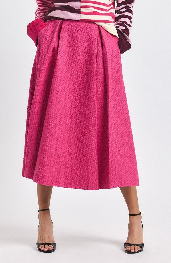 デレクラムテンクロスバイ レディース ボトムスカート ミディ ツイード Derek Lam 10 Crosby Fenella Tweed Midi Skirt French Rose