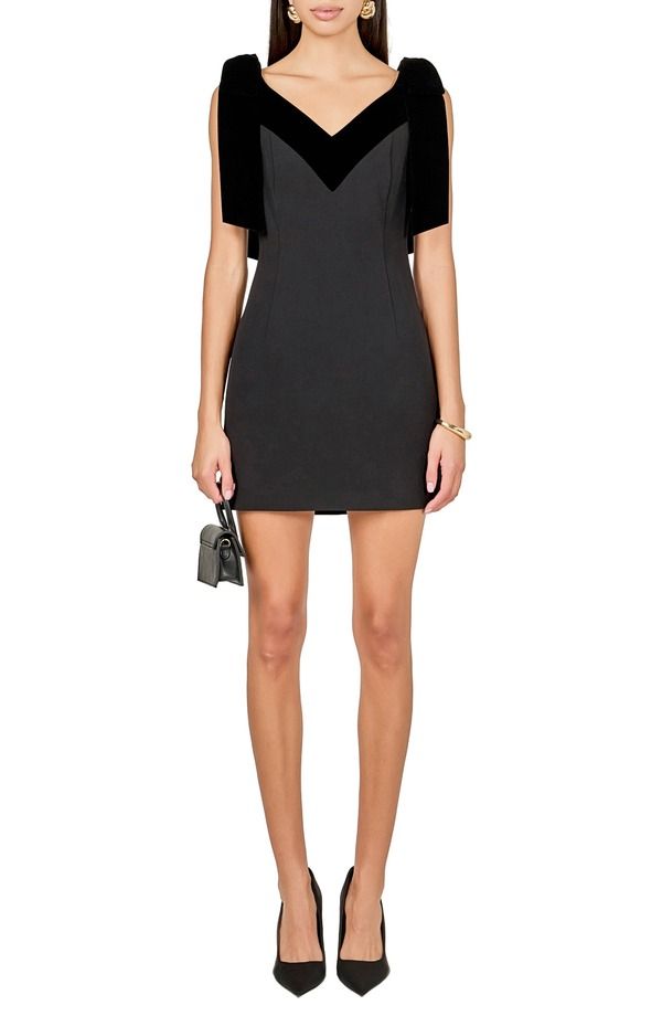 エンドレスローズ レディース トップス ワンピース ミニ ベルベット Endless Rose Velvetriminidress Black ブラック