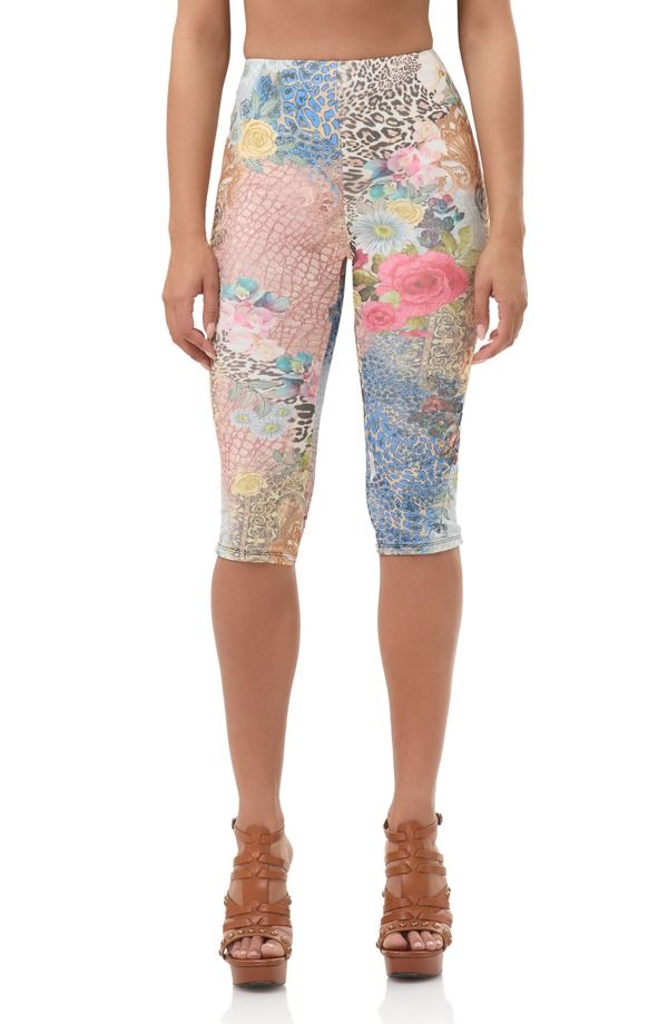 エーエフアールエム レディース ボトムス レギンス プリント キャップ AFRM Gianna Mixed Print Capri Leggings Iris Patchwork