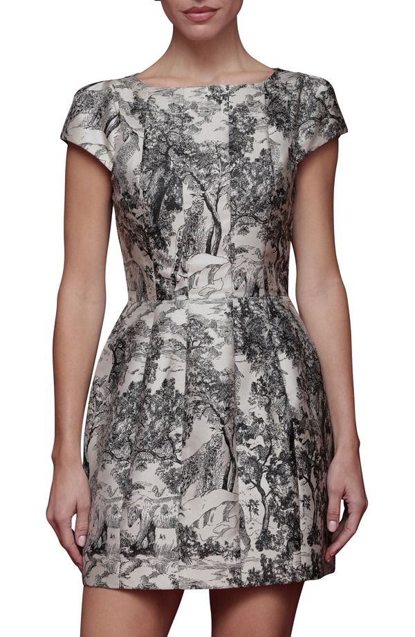 アヴェックレフィーユ レディース トップス ワンピース ミニ Avec Les Filles Toile Fit Flare Minidress Black And Grey Toile ブラック