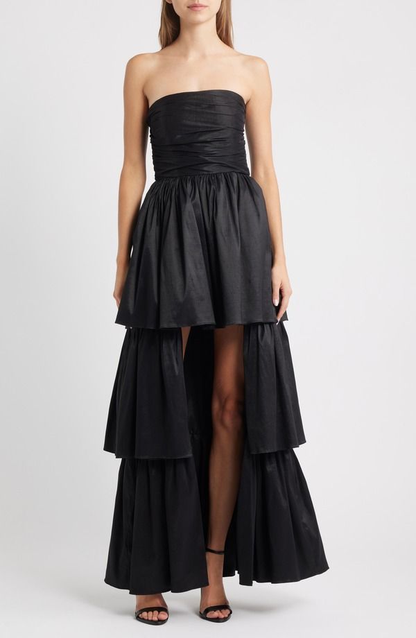 ルルズ レディース トップス ワンピース ティアード Lulus Rae Tiered Gown Black ブラック