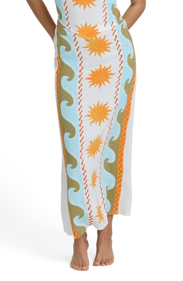 ビラボン レディース ボトムスカート ミディ コットン Billabong Tides Call Cotton Blend Midi Skirt Salt Crystal 16,860円
