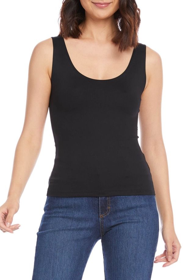 カレンケーン レディース トップス シャツ Karen Kane Scoop Neck Tank Black ブラック