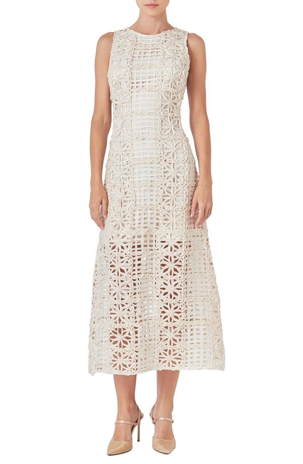 エンドレスローズ レディース トップス ワンピース ノースリーブ マキシ Endless Rose Textured Sleeveless Maxi Dress Ivory アイボリー