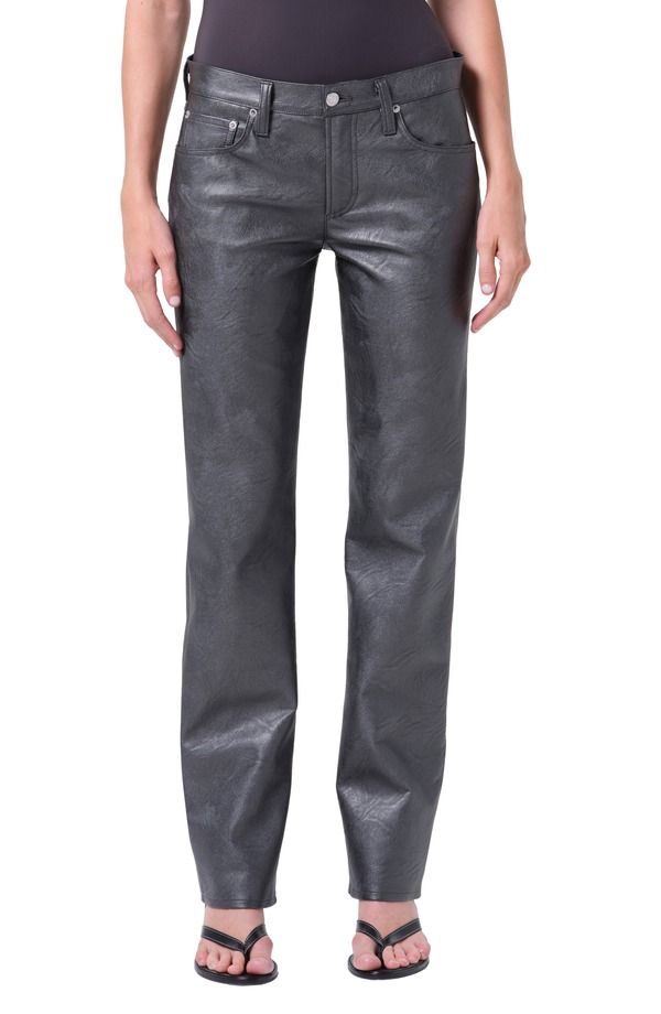 アゴルド レディース ボトムス レギンスリムフィット パンツ レザー AGOLDE Slim Fit Recycled Leather Pants Gunmetal Black ブラック 34,320円