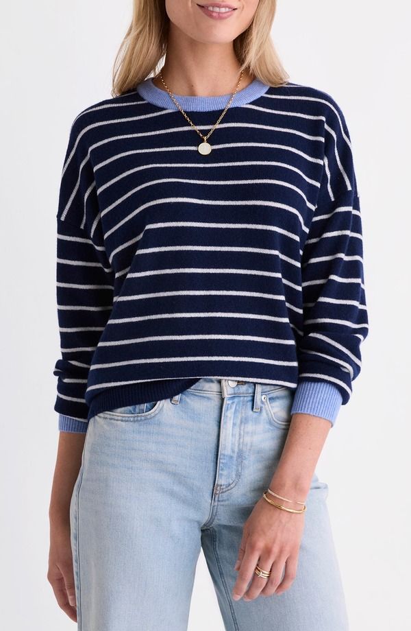 ヴァインヤードヴァインズ レディース アウター パーカー・スウェット セーター vineyard vinestripe Cashmere Sweater Stripe Nautical Navy ネイビー