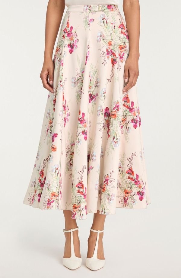 サンク セプト レディース ボトムスカート Cinq Sept Hilda Bouquet Godet Skirt Oatmilk Multi マルチカラー