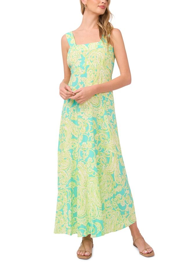 ヴィンスカムート レディース トップス ワンピース マキシ Vince Camuto Paisley Maxi Sundress Lime Press ライム