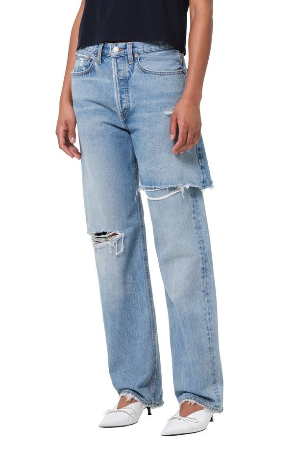 アゴルド レディース ボトムス デニムパンツ ストレート ジーンズ AGOLDE Amryn Double Layeripped Straight Leg Jeans Release