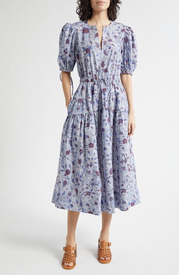ウラ・ジョンソン レディース トップス ワンピース フラワー柄 プリント ミディ フラワー Ulla Johnson Adriana Floral Print Midi Dress Gardenia