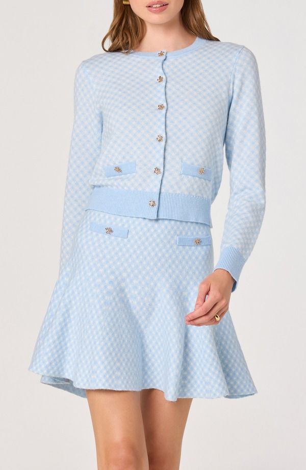 アストール レディース アウター パーカー・スウェット カーディガン ASTR the Label Marian Plaid Cardigan Blue Plaid ブルー