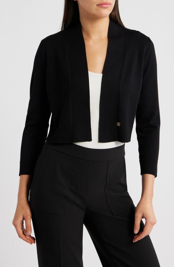 アンクライン レディース アウター パーカー・スウェット Anne Klein Kissing Front Shrug Anne Black ブラック