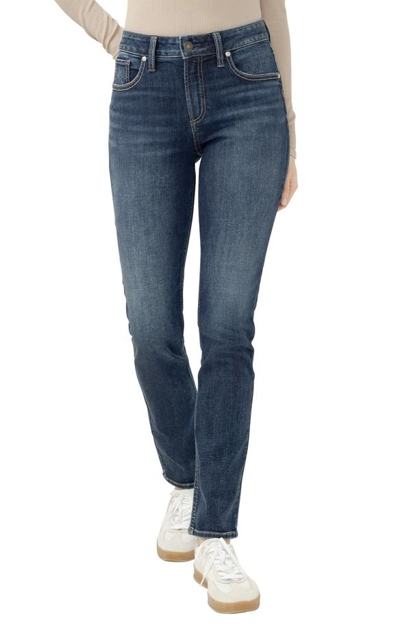 シルバー ジーンズ レディース ボトムス デニムパンツ ストレート ハイウエスト Silver Jeans Co Avery High Waist Slim Straight Leg Jeans Maisie