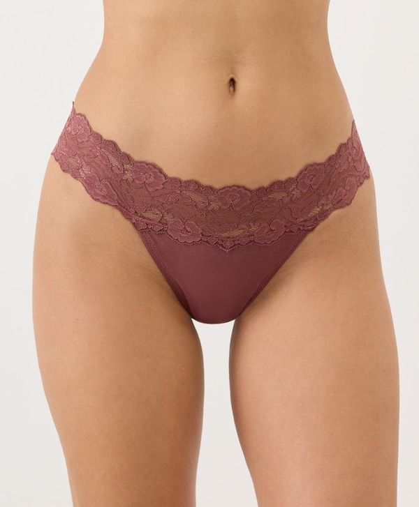 パクト レディース アンダーウェア パンツ コットン レース Pact Lace Waisthong 3Pack Made With Organicotton Lace Lilies