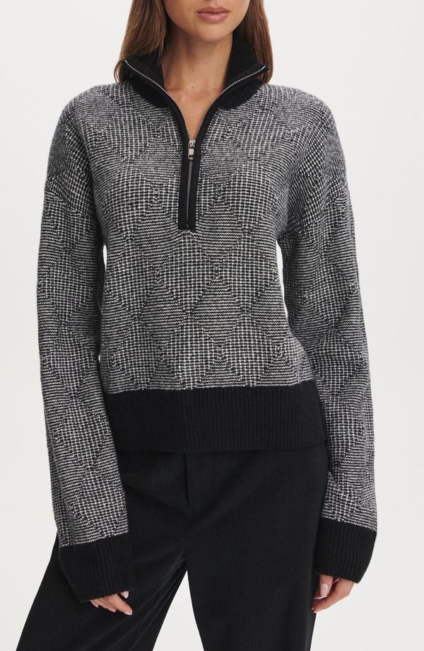 バーレイ レディース アウター パーカー・スウェット セーター Varley Aldridge HalfZip Sweater Black ブラック