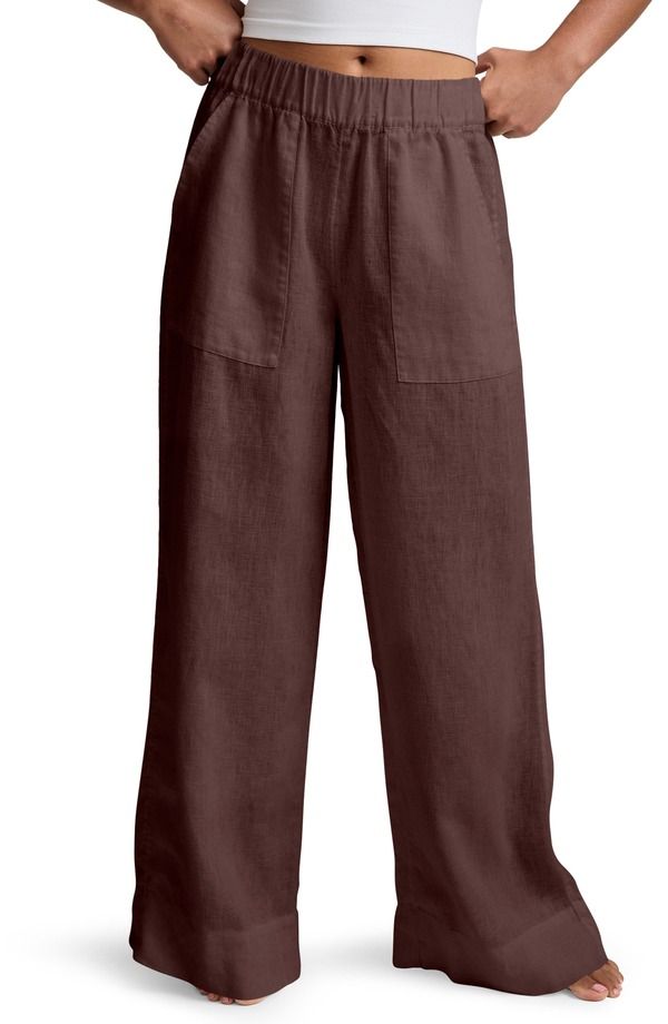 ビヨンドヨガ レディース ボトムス レギンス ワイドレッグ パンツ リネン Beyond Yoga Softwash Wide Leg Linen Pants Iced Mocha モカ