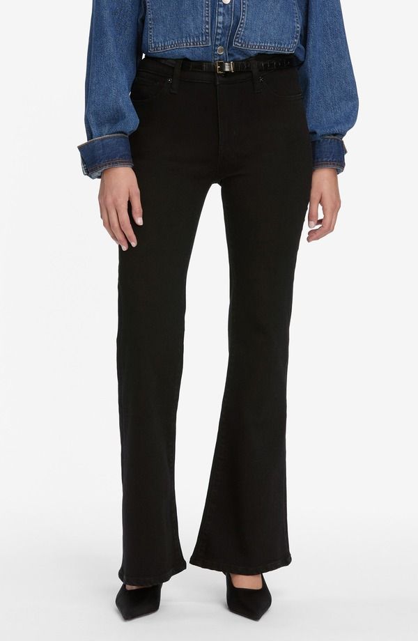 フレーム レディース ボトムス デニムパンツ ハイウエスト ジーンズ FRAME Pixie Icon High Waist Flare Jeans Black ブラック