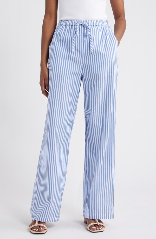 レイルズ レディース ボトムス レギンス パンツ コットン Rails Emmie Stripe Cotton Drawstring Pants Mariner White Stripe ホワイト