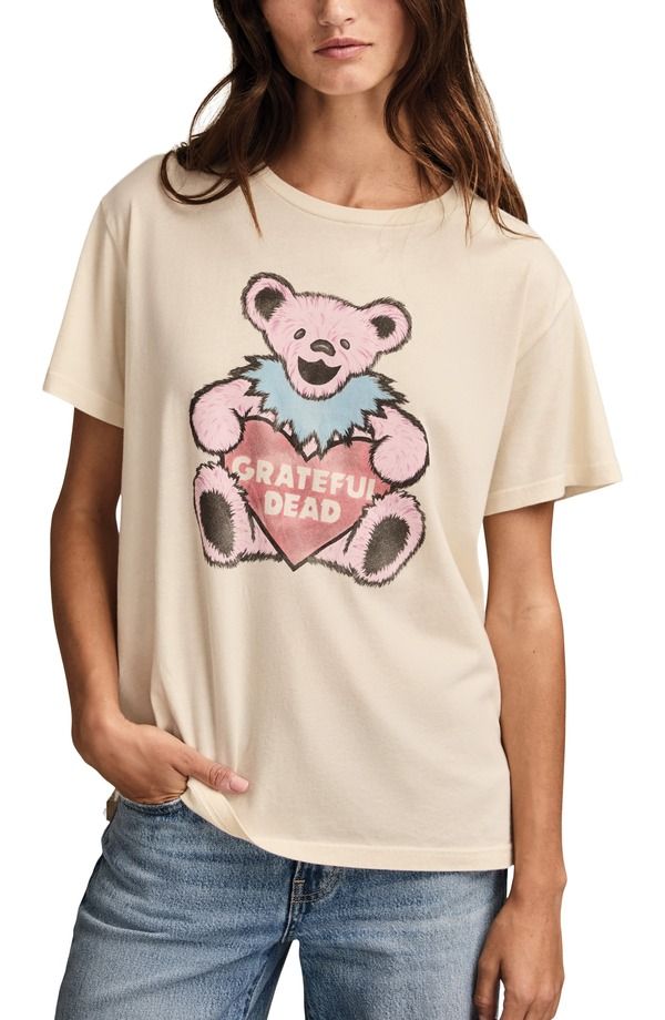 ラッキーブランド レディース トップス Tシャツ コットン グラフィック Lucky Brand Grateful Dead Valentine Bear Cotton Graphic TShirt Eggnog