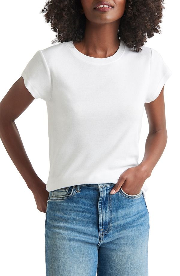 スプレンディット レディース トップス Tシャツ クルーネック Splendid Faye Crewneck Tee White ホワイト 12,360円