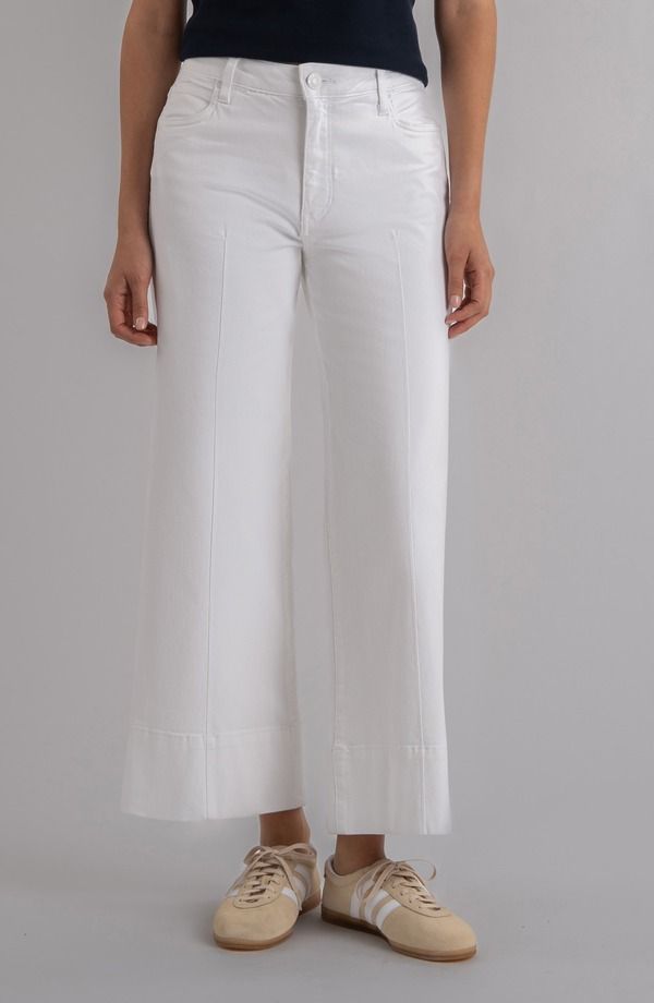 カットフロムザクロス レディース ボトムス デニムパンツ ワイドレッグ ハイウエスト コート アンクル ジーンズ KUT from the Kloth Meg Coated Pintuck High Waist Ankle Wide Leg Jeans Opt