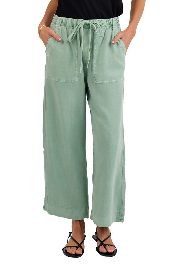 ベラダール レディース ボトムス レギンス ワイドレッグ パンツ Bella Dahl Easy Pocket Crop Wide Leg Pants Oasis Green グリーン