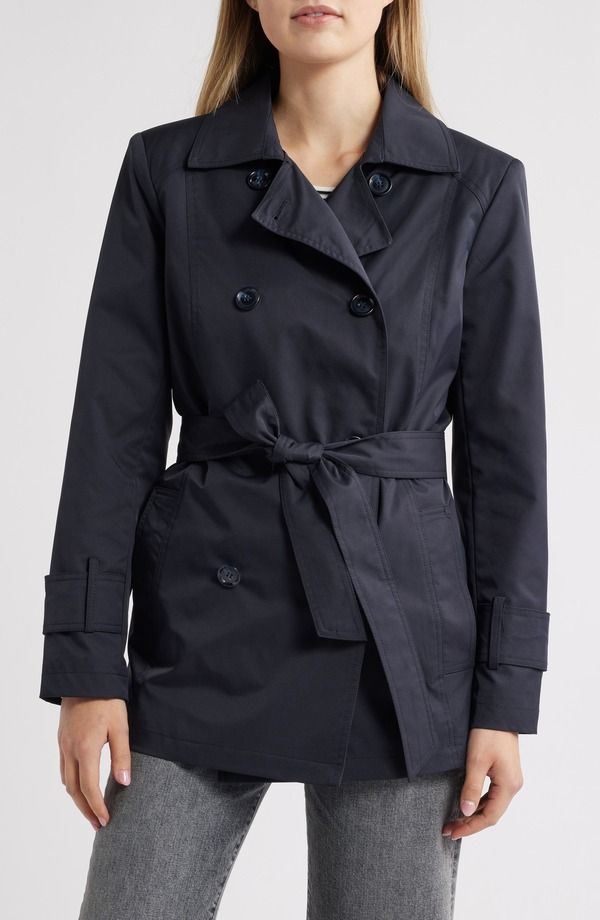 サムエデルマン レディース アウター ジャケット・ブルゾン コート Sam Edelman Belted Trench Coat Navy ネイビー