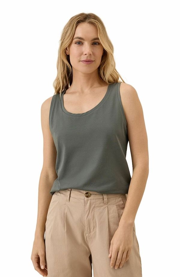 パクト レディース トップス シャツ コットン ジャージー Pact Organicotton Luxe Stretch Jersey Tank Castor Green グリーン