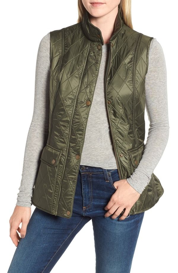 バブアー レディース アウター ベスト フリース Barbour Wray Fleece Lined Vest Olive オリーブ