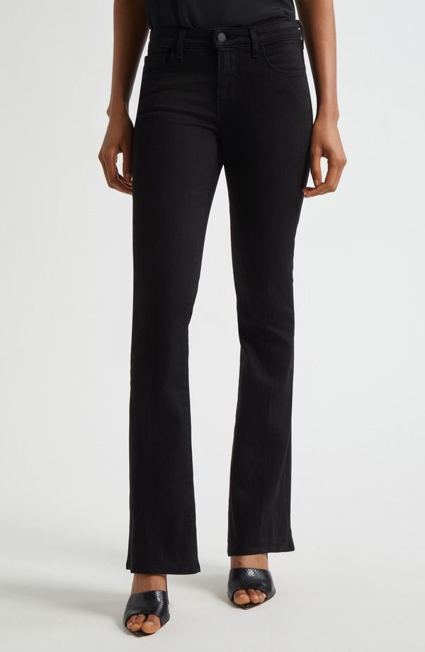 ラジャンス レディース シューズ ブーツ・レインブーツカット ローライズ ジーンズ LAGENCE Cara Low Rise Bootcut Jeans Noir