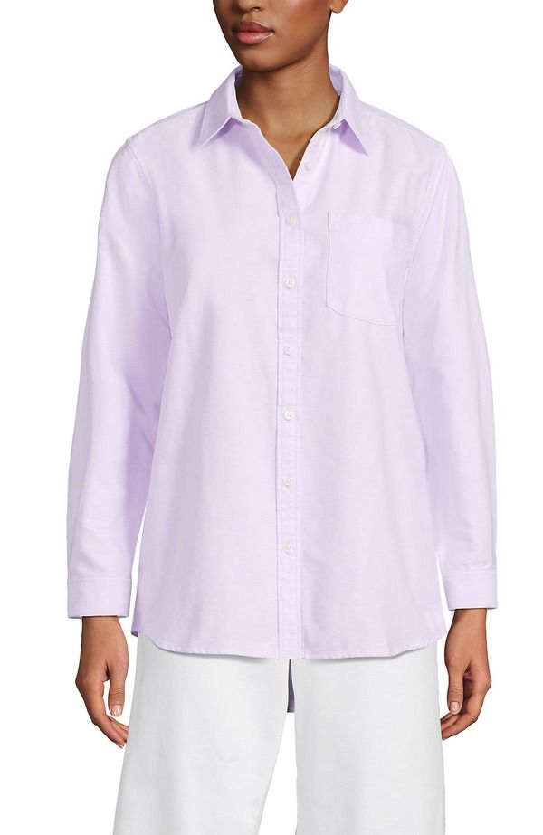 ランズエンド レディース トップス シャツ オックスフォード Lands End Oxford Shirt Pale Whisper Lilac ライラック
