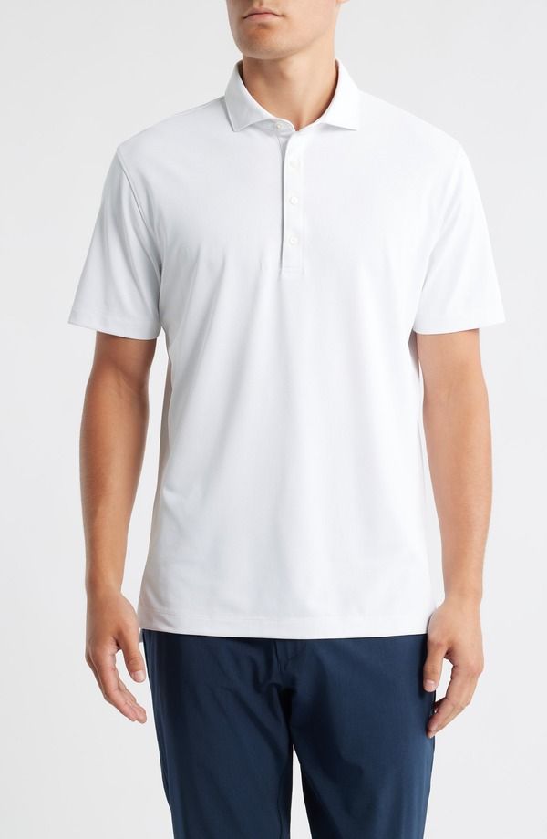 ジョニー オー メンズ トップス ポロシャツ johnnieO Clegg Solid Piqu Performance Golf Polo White ホワイト