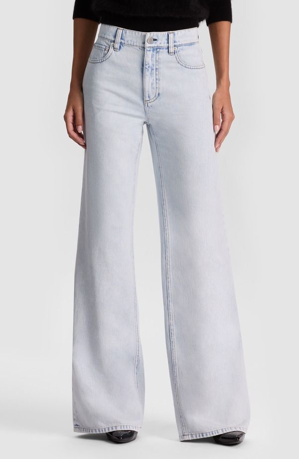 アリス アンド オリビア レディース ボトムス デニムパンツ ワイドレッグ ハイウエスト ジーンズ Alice Olivia Chic High Waist Wide Leg Jeans Darla Light Indigo インディゴ