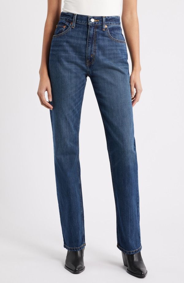 リダン レディース ボトムス デニムパンツ ハイウエスト ジーンズ ReDone The Blondie High Waist Skinny Jeans Offbeatblue