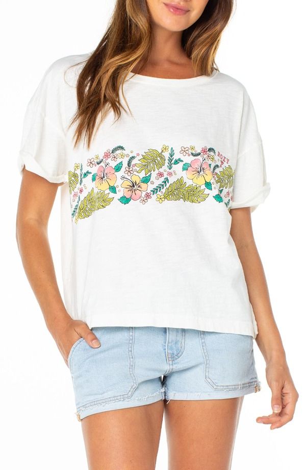 ロキシー レディース トップス Tシャツ コットン グラフィック Roxy Ride the Wave Cotton Graphic TShirt Cloudancer