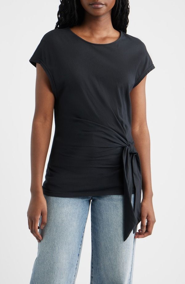 レイルズ レディース トップス シャツ コットン Rails Gabbie Side Cotton Top Black ブラック