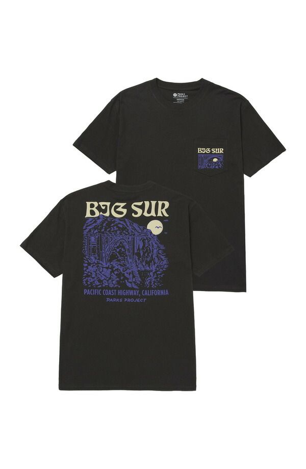 パークスプロジェクト レディース トップス Tシャツ プリント Parks Project Big Sur Bridges Puff Print Pocketee Vintage Black ブラック